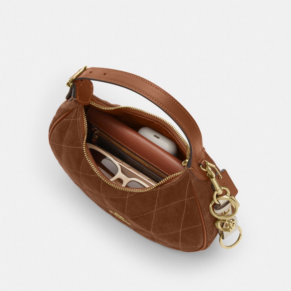 Coach Emily Shoulder Bag With Quilting Gold/Warm Brown