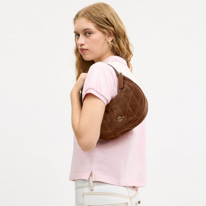 Coach Emily Shoulder Bag With Quilting Gold/Warm Brown