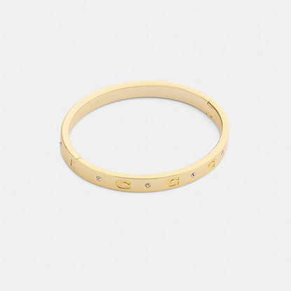 Coach Repeated C Hinged Bangle Gold