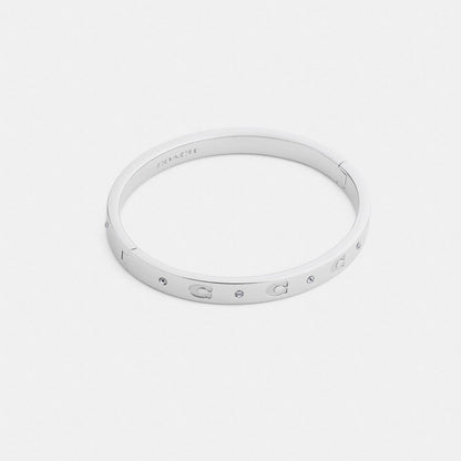 Coach Repeated C Hinged Bangle Silver