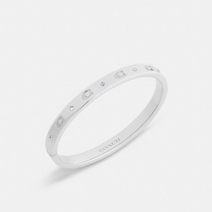Coach Repeated C Hinged Bangle Silver