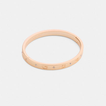 Coach Repeated C Hinged Bangle Rose Gold