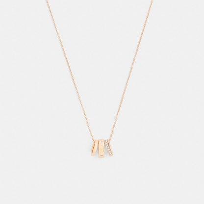 Coach Repeated C Rondelle Necklace Rose Gold