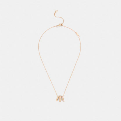 Coach Repeated C Rondelle Necklace Rose Gold