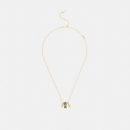 Coach Repeated C Rondelle Necklace Gold Black