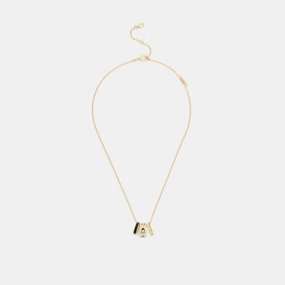 Coach Repeated C Rondelle Necklace Gold Chalk