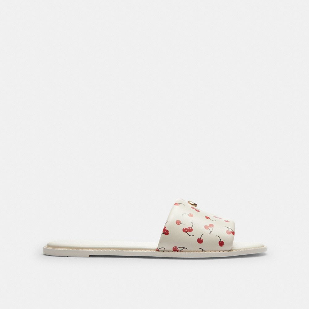Women's Coach Holly Sandal With Cherry Print Chalk Multi