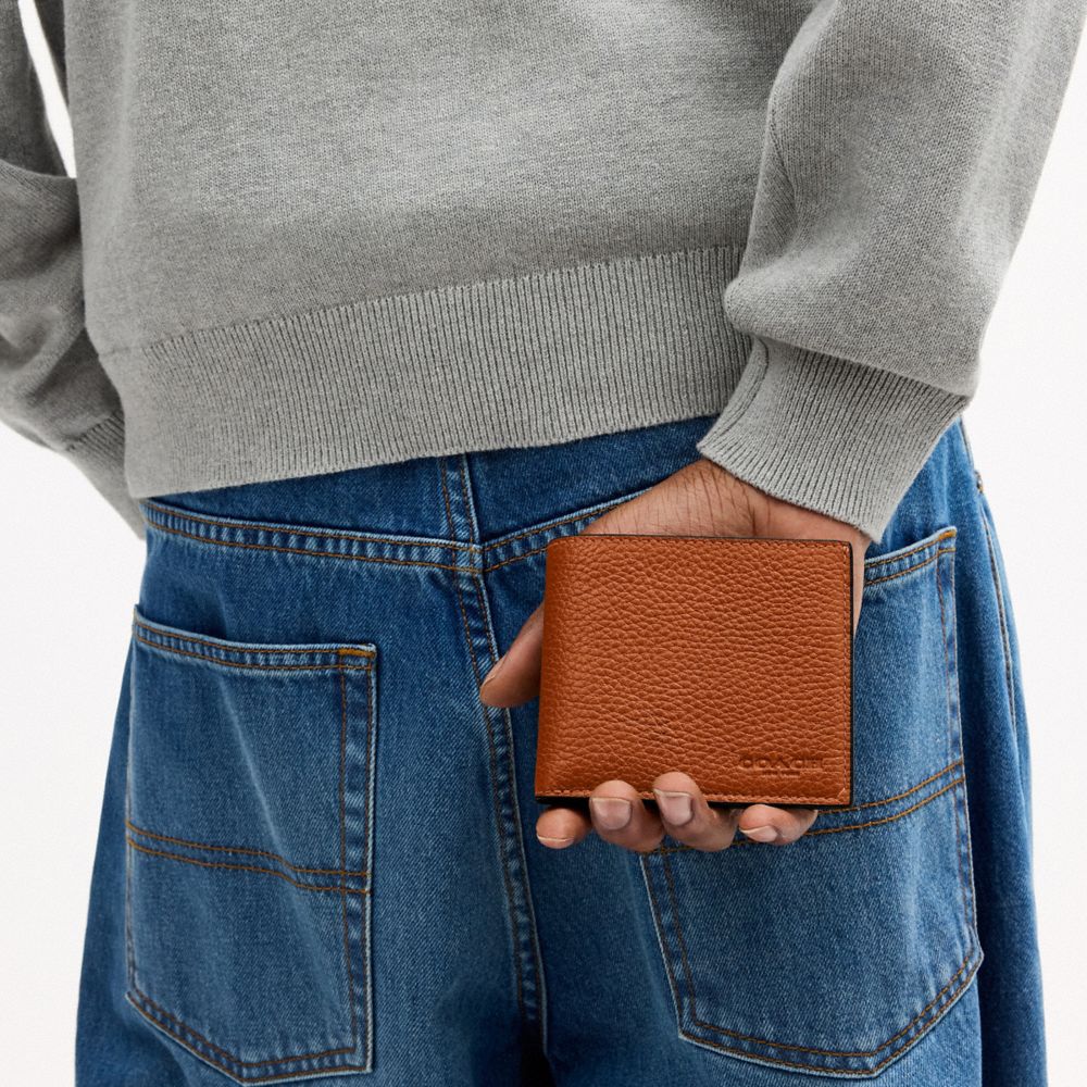 Coach ID Billfold Wallet Amber Brown