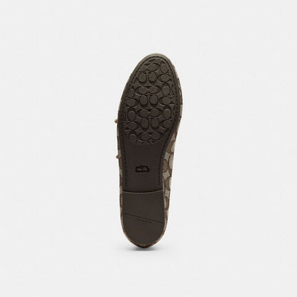 Women's Coach Double Buckle Mary Jane In Signature Jacquard Oak Maple