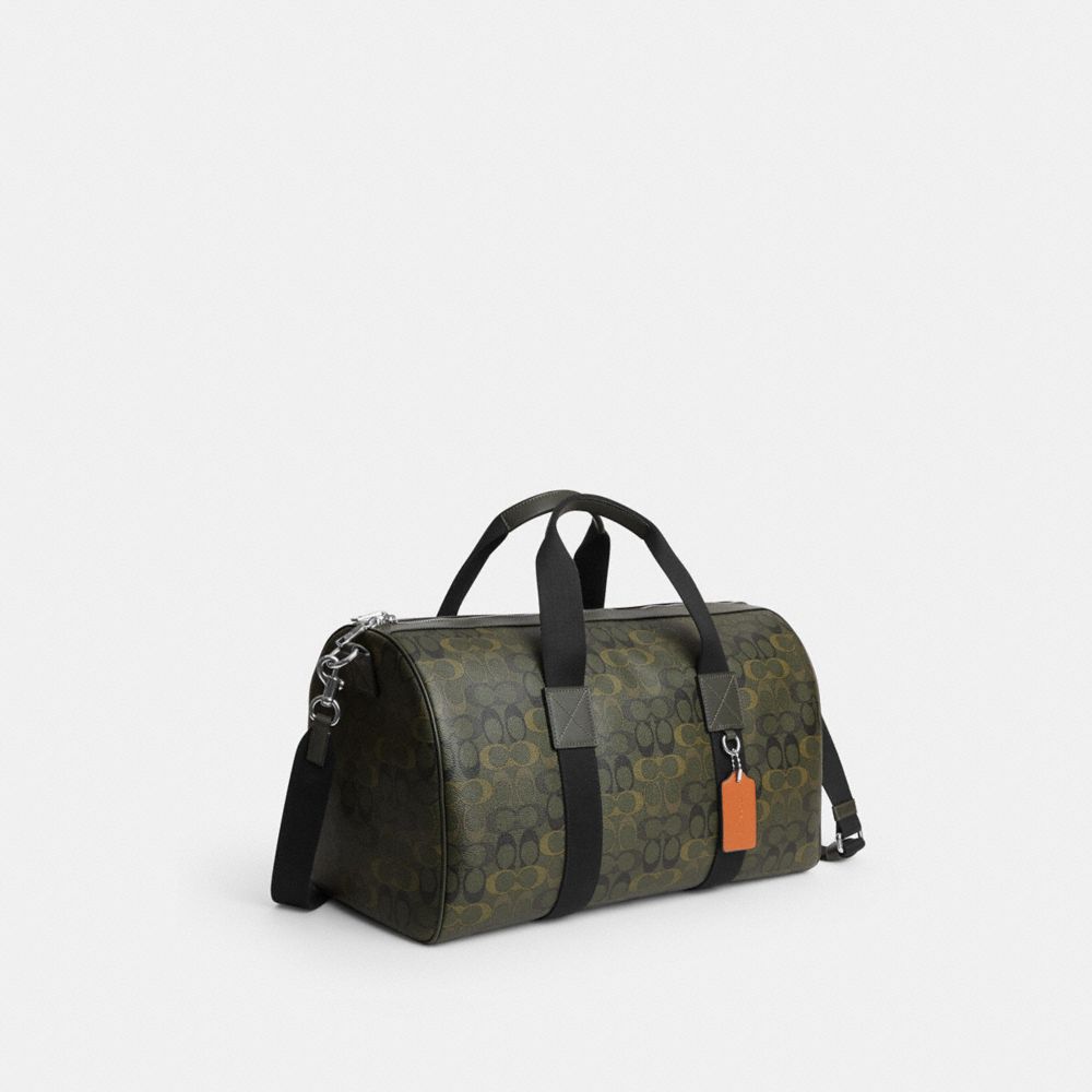 Coach Explorer Duffle Bag 45 In Signature Camo Print Silver/Green