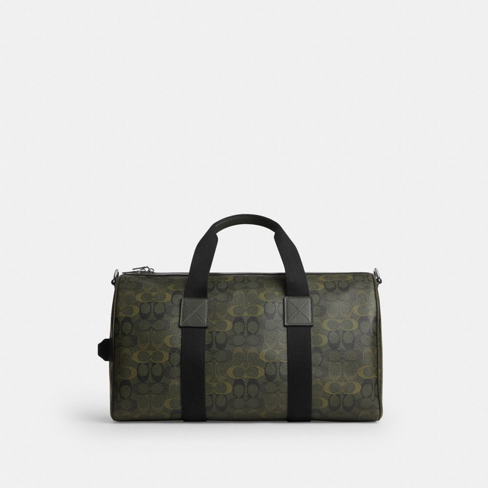 Coach Explorer Duffle Bag 45 In Signature Camo Print Silver/Green