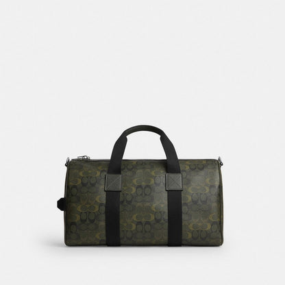 Coach Explorer Duffle Bag 45 In Signature Camo Print Silver/Green