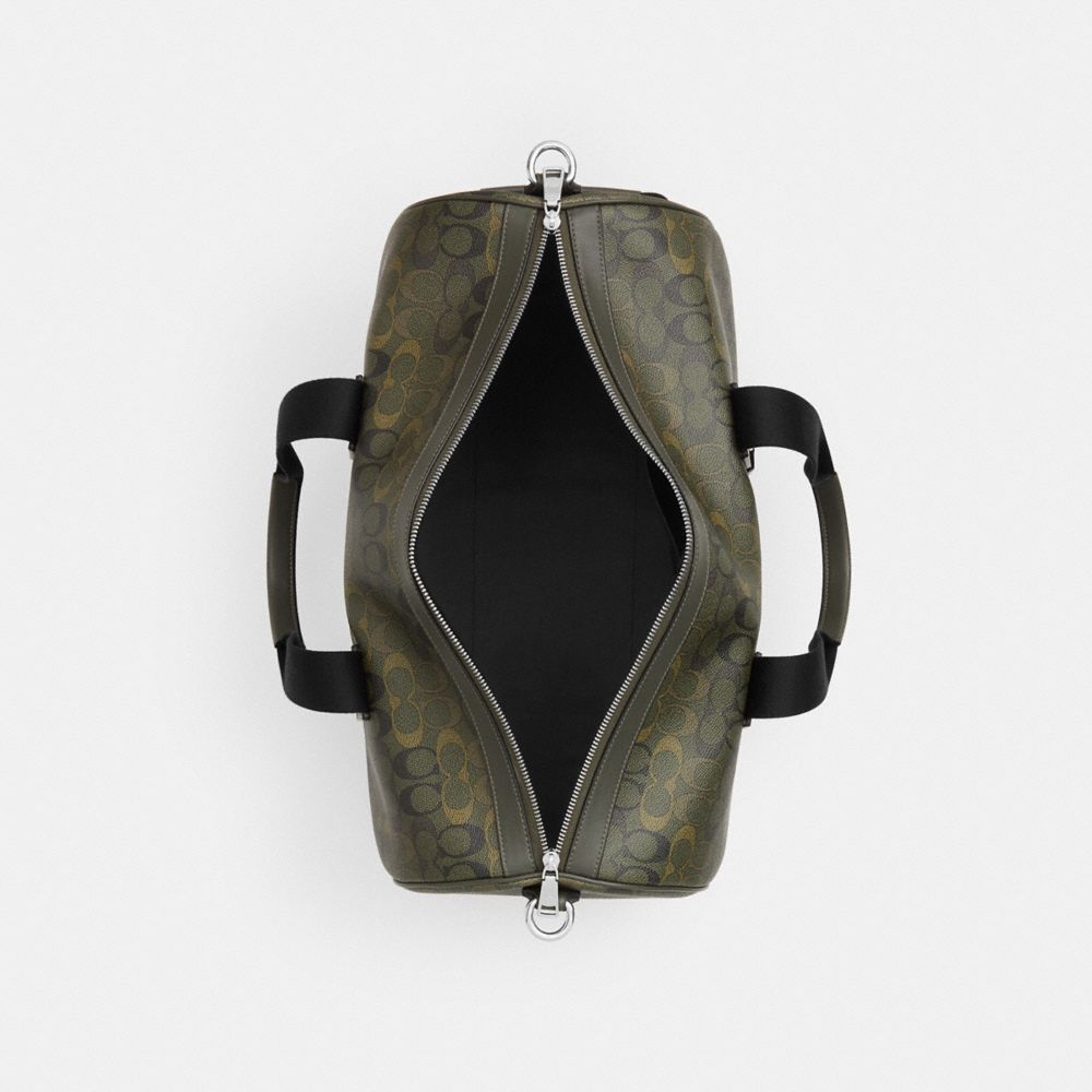 Coach Explorer Duffle Bag 45 In Signature Camo Print Silver/Green