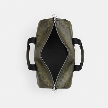 Coach Explorer Duffle Bag 45 In Signature Camo Print Silver/Green
