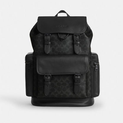 Coach Sprint Backpack In Signature Canvas Matte Black Black Signature