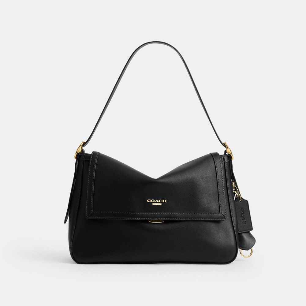 Coach Etta Flap Bag Gold/Black