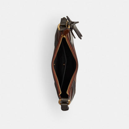 Coach Bowling Flat Hobo Shoulder Bag Redwood/Black