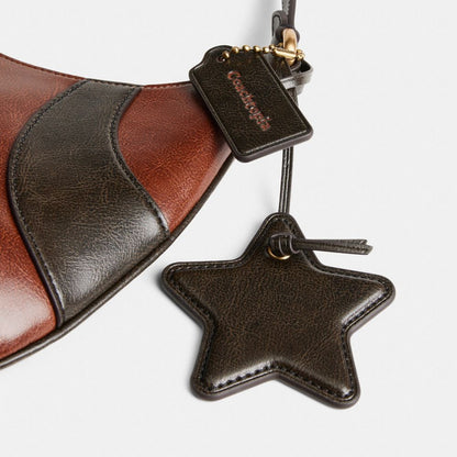 Coach Bowling Flat Hobo Shoulder Bag Redwood/Black