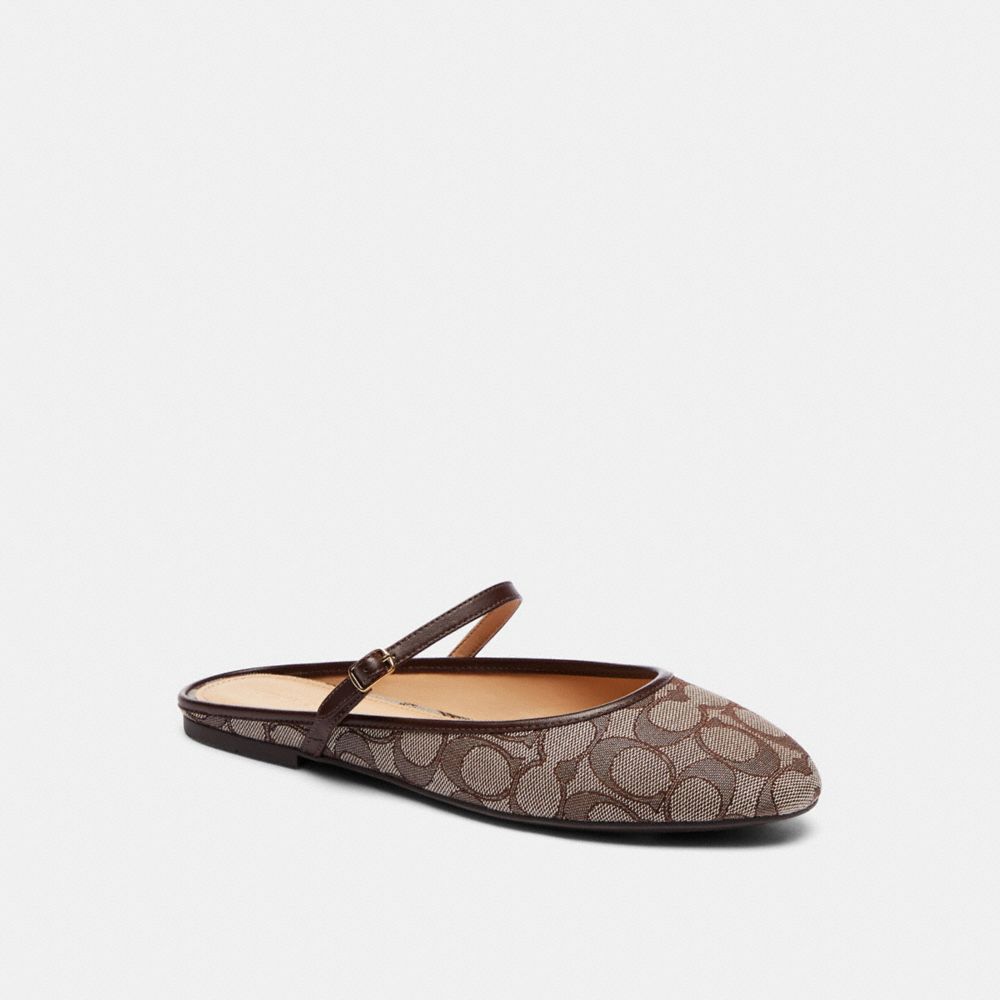 Women's Coach Ballet Mule In Signature Jacquard Oak Maple