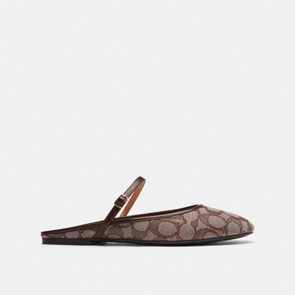 Women's Coach Ballet Mule In Signature Jacquard Oak Maple