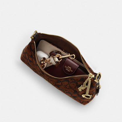 Coach Emeilia Shoulder Bag In Signature Chenille Gold/Truffle