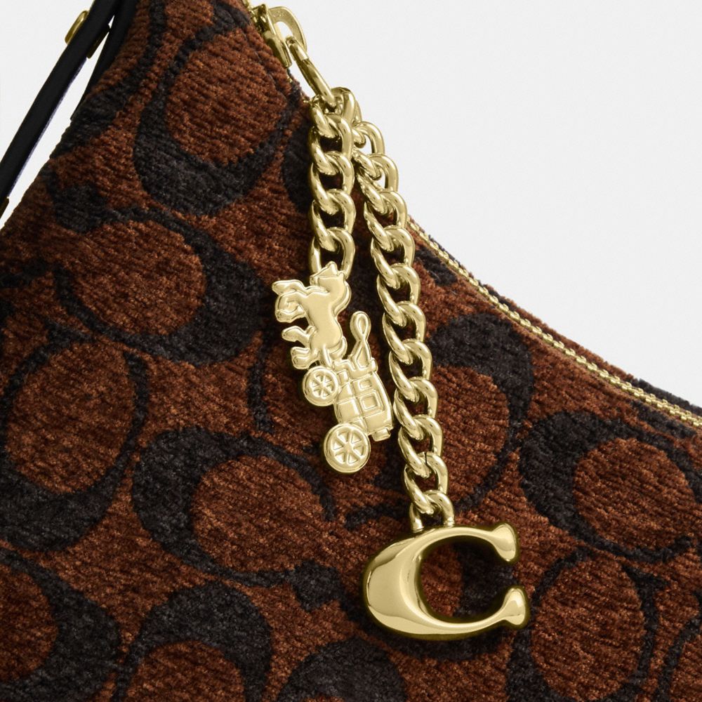 Coach Emeilia Shoulder Bag In Signature Chenille Gold/Truffle