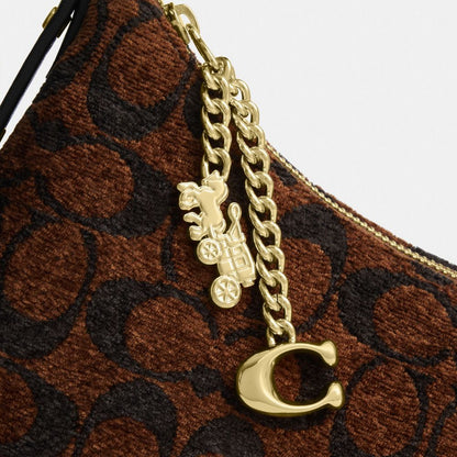 Coach Emeilia Shoulder Bag In Signature Chenille Gold/Truffle