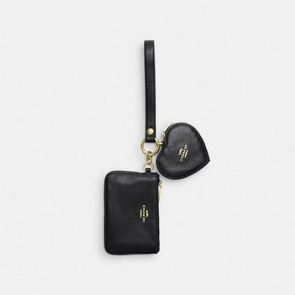 Coach Wristlet And Heart Pouch Gold/Black