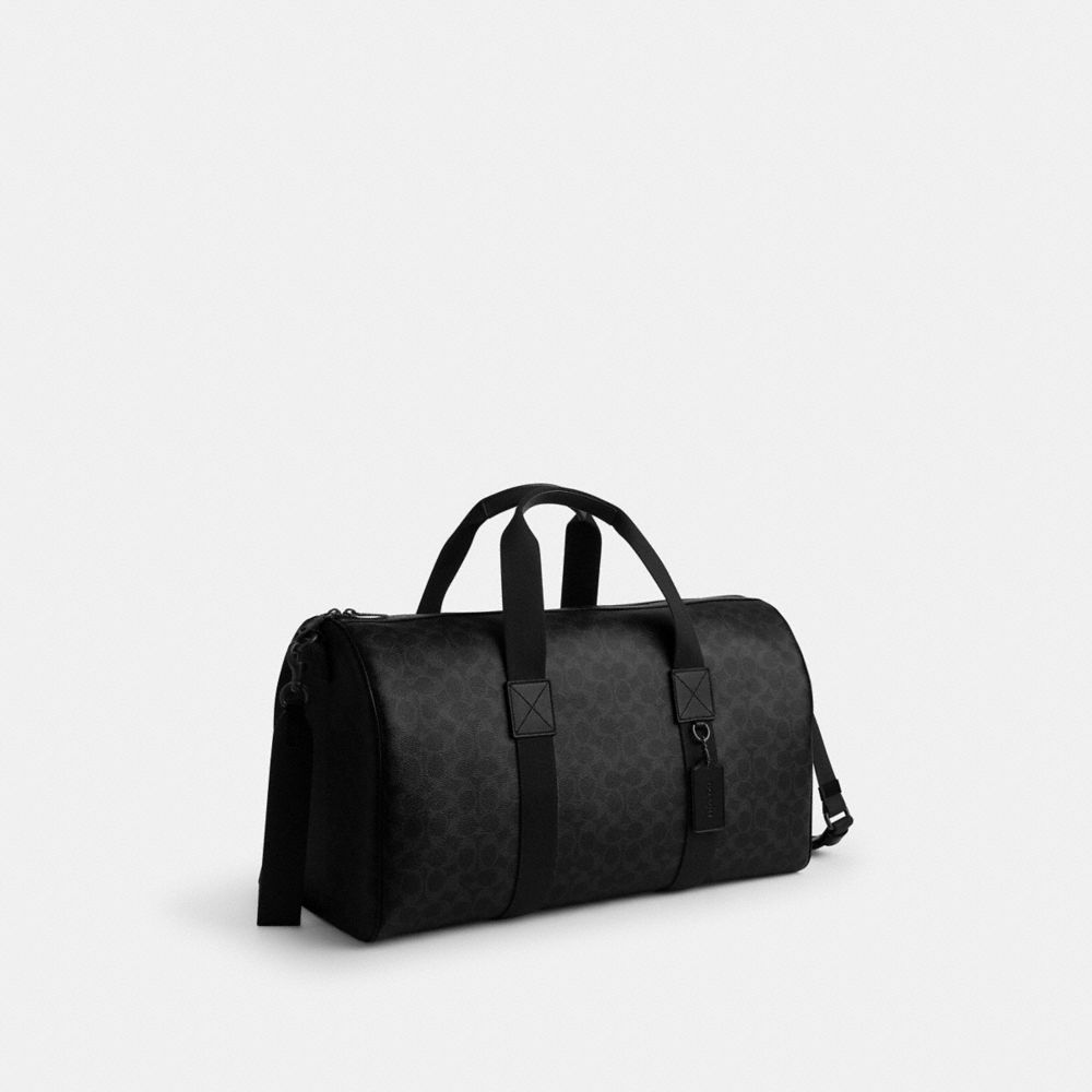 Coach Explorer Duffle Bag 50 In Signature Canvas Matte Black/Black Signature