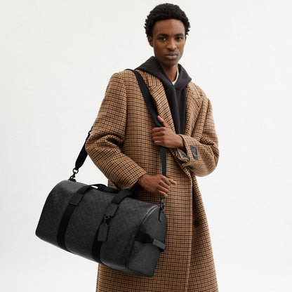 Coach Explorer Duffle Bag 50 In Signature Canvas Matte Black/Black Signature