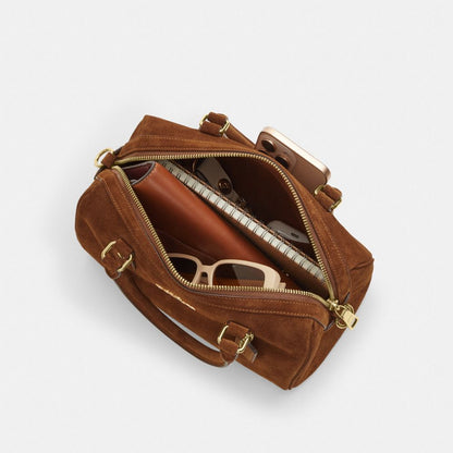 Coach Rowan Satchel Bag Gold/Warm Brown