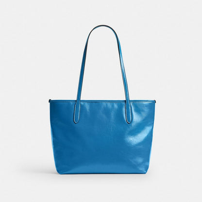Coach Medium City Tote Bag Silver/Blue Jay