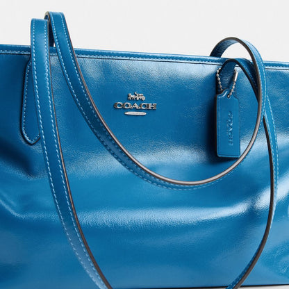Coach Medium City Tote Bag Silver/Blue Jay