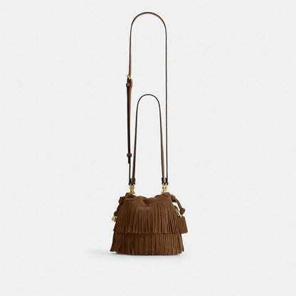 Coach Faye Mini Drawstring Bag With Fringe Im/Cedar