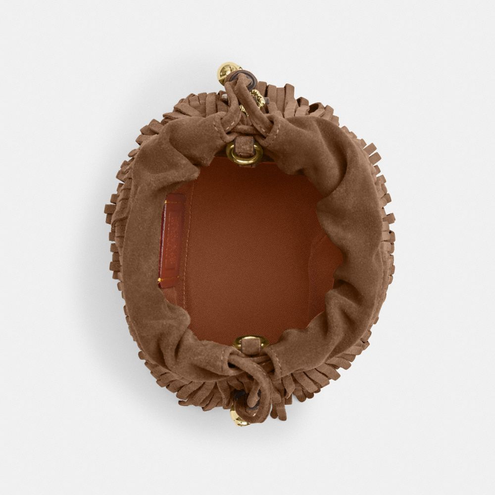 Coach Faye Mini Drawstring Bag With Fringe Im/Cedar