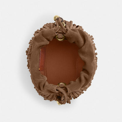 Coach Faye Mini Drawstring Bag With Fringe Im/Cedar