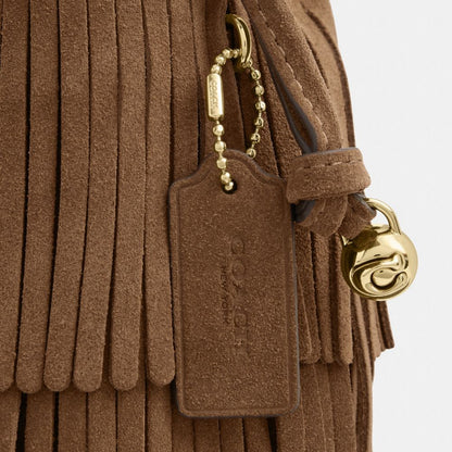 Coach Faye Mini Drawstring Bag With Fringe Im/Cedar
