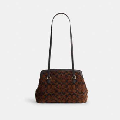 Coach Elise Shoulder Bag In Signature Chenille Gold/Truffle