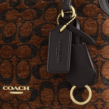 Coach Elise Shoulder Bag In Signature Chenille Gold/Truffle