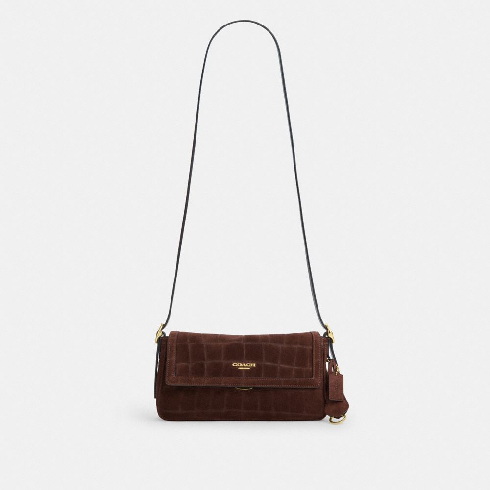 Coach Etta Small Flap Shoulder Bag Gold/Maple