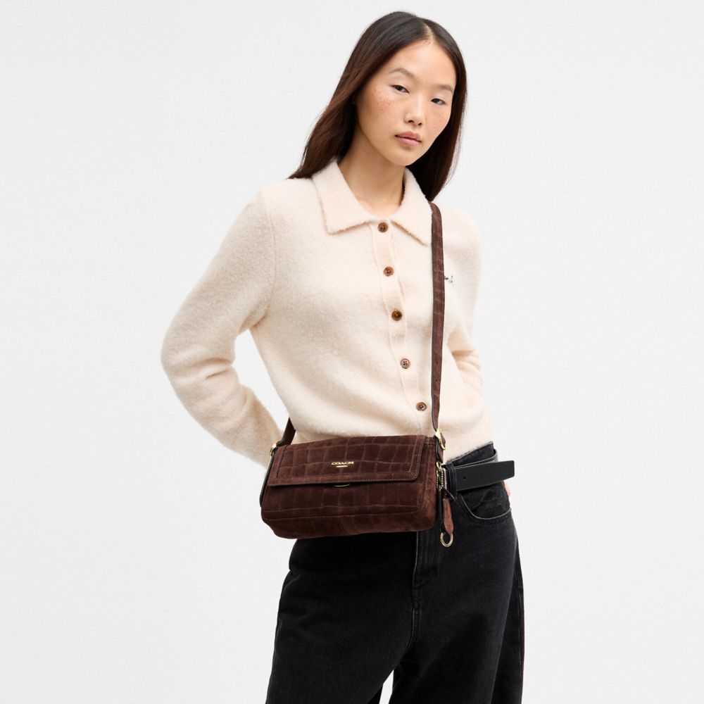 Coach Etta Small Flap Shoulder Bag Gold/Maple
