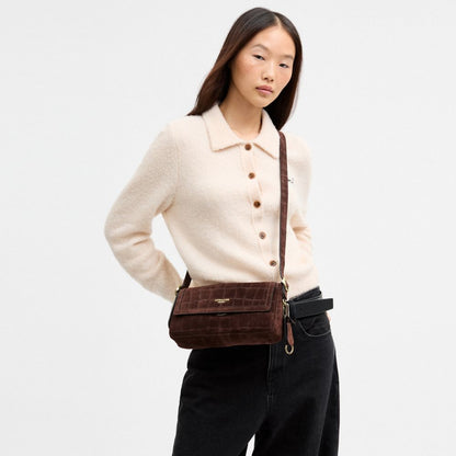 Coach Etta Small Flap Shoulder Bag Gold/Maple