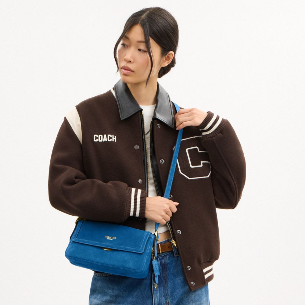 Coach Etta Small Flap Shoulder Bag Im/Blue Jay