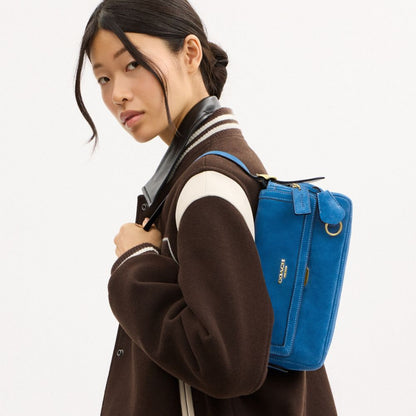 Coach Etta Small Flap Shoulder Bag Im/Blue Jay