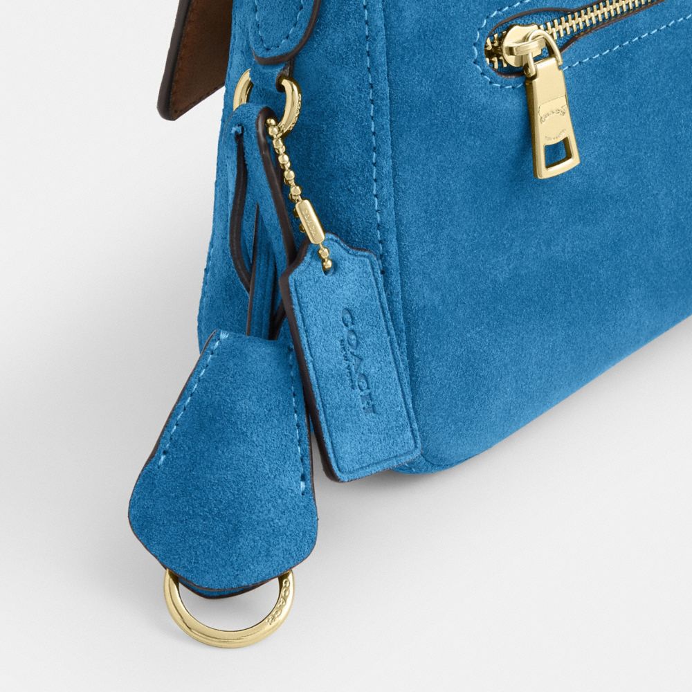 Coach Etta Small Flap Shoulder Bag Im/Blue Jay