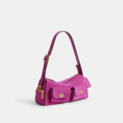 Coach Turnlock Haversack Bag 27 Brass/Magenta