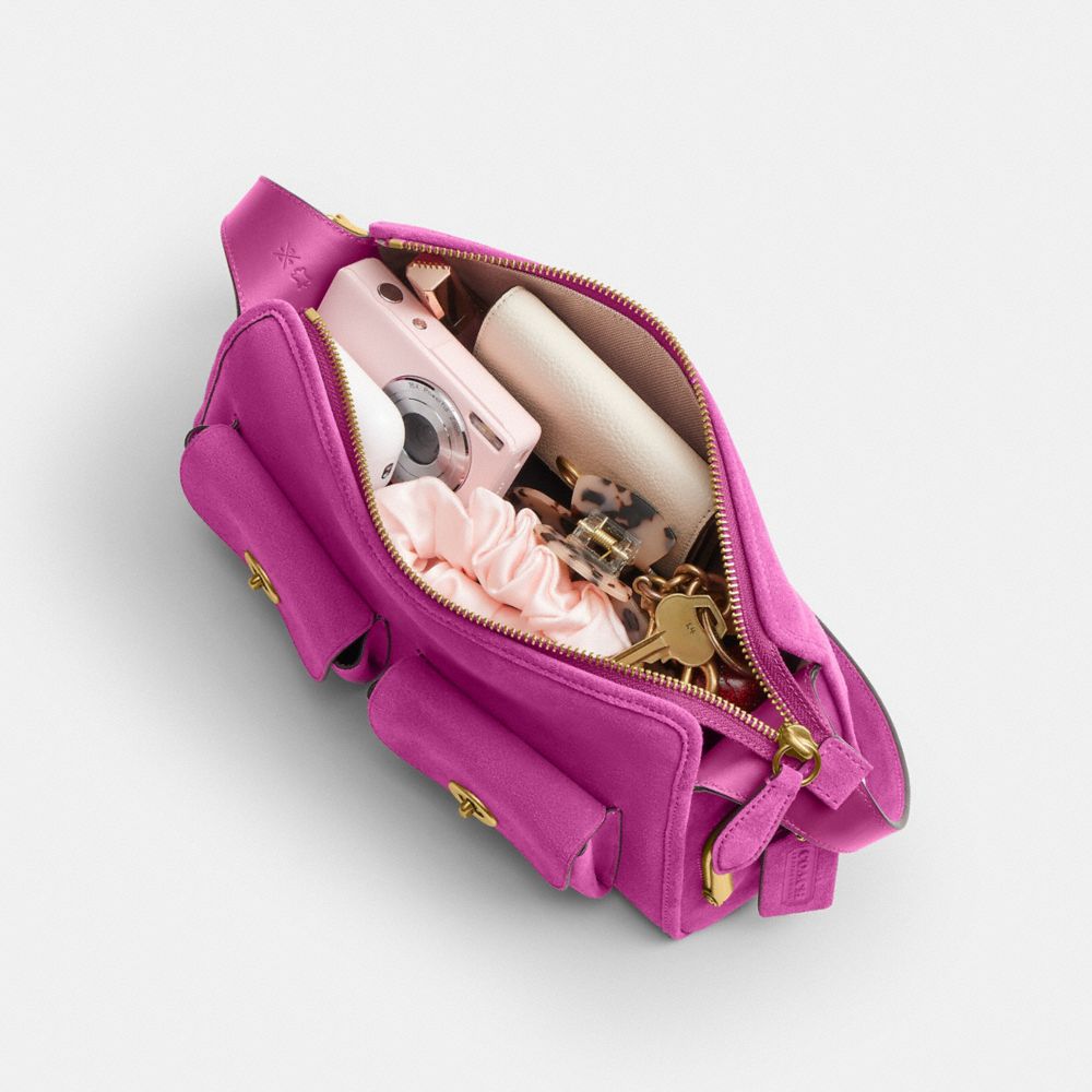 Coach Turnlock Haversack Bag 27 Brass/Magenta