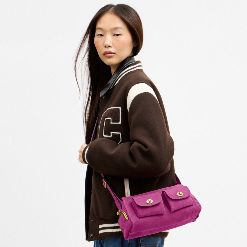 Coach Turnlock Haversack Bag 27 Brass/Magenta