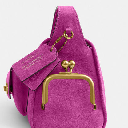 Coach Turnlock Haversack Bag 27 Brass/Magenta