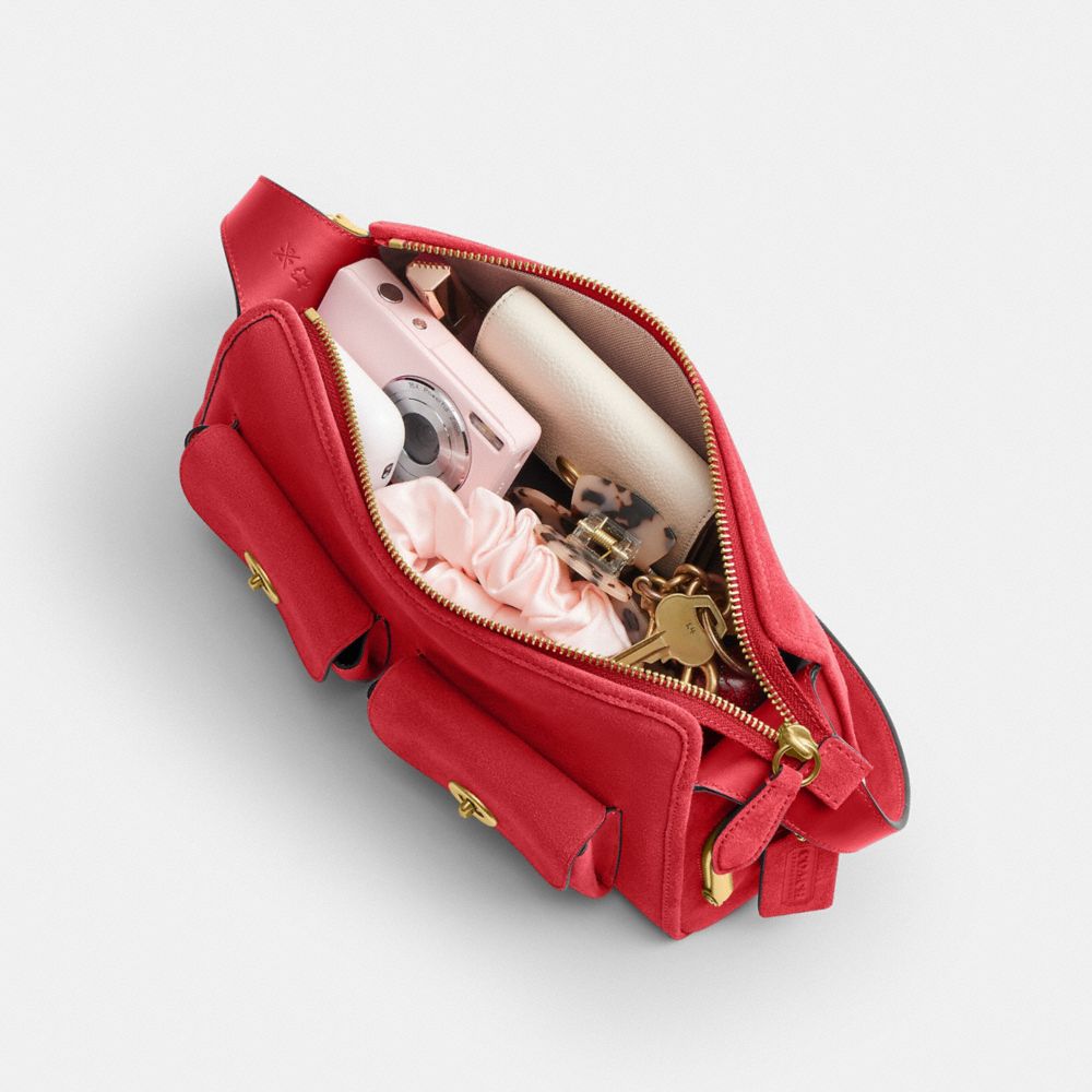 Coach Turnlock Haversack Bag 27 Brass/Candy Apple
